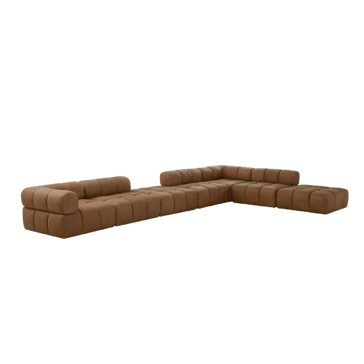 Brown Leather Armless Seat | Oroa.com