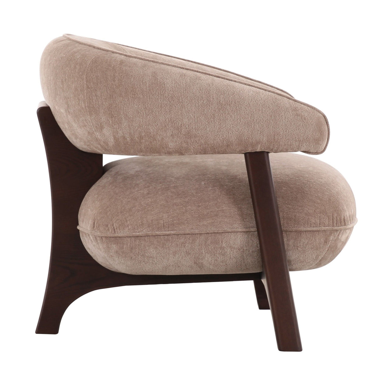 Tan Curved-Back Accent Chair | Oroa.com