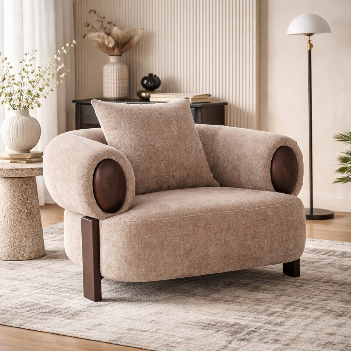 Modern Tan Accent Chair | Oroa.com