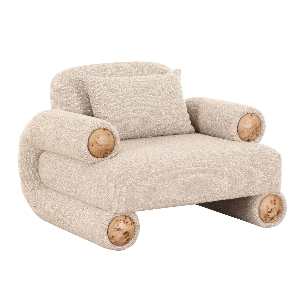 Beige Fabric Modern Accent Chair | Oroa.com