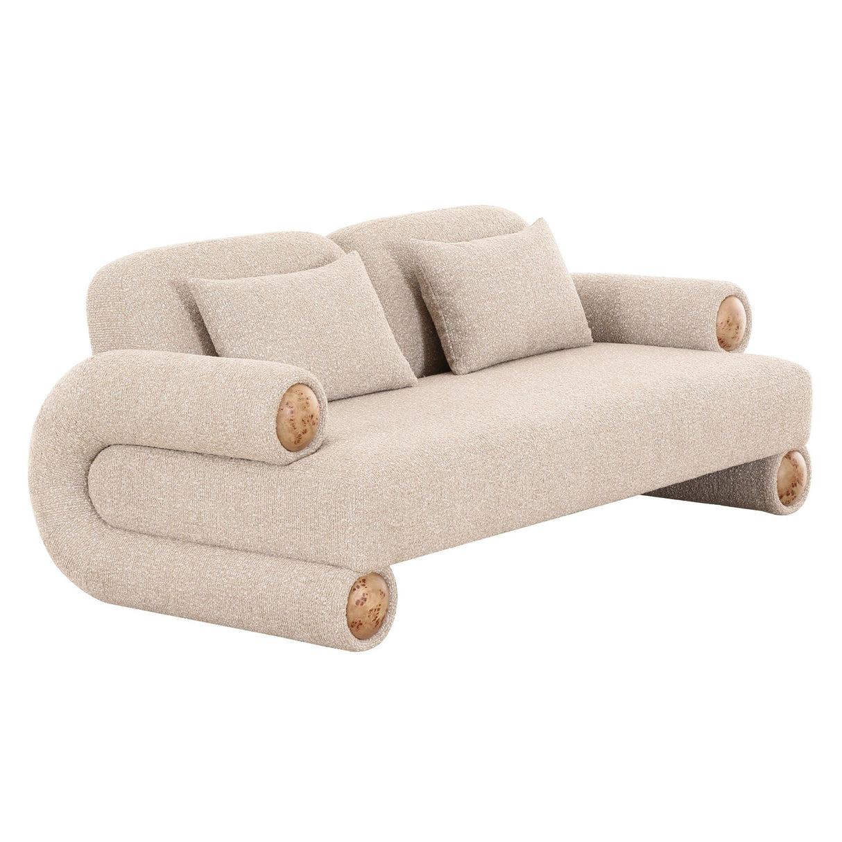 Beige Fabric Modern Loveseat | Oroa.com