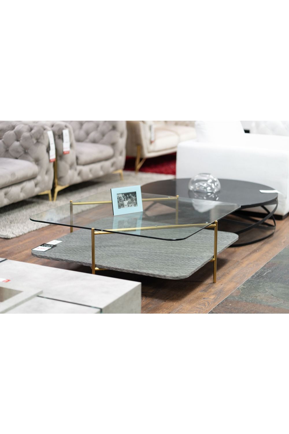 Gold-Framed Glass Coffee Table | Oroa.com