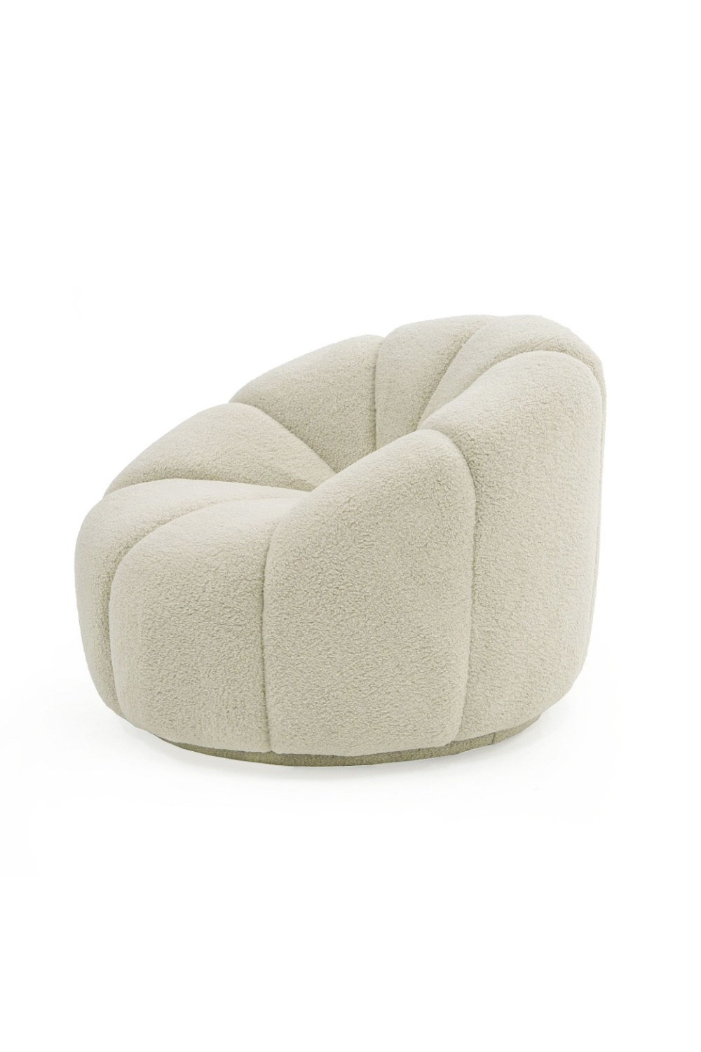 White Sherpa Tufted Swivel Chair | Oroa.com
