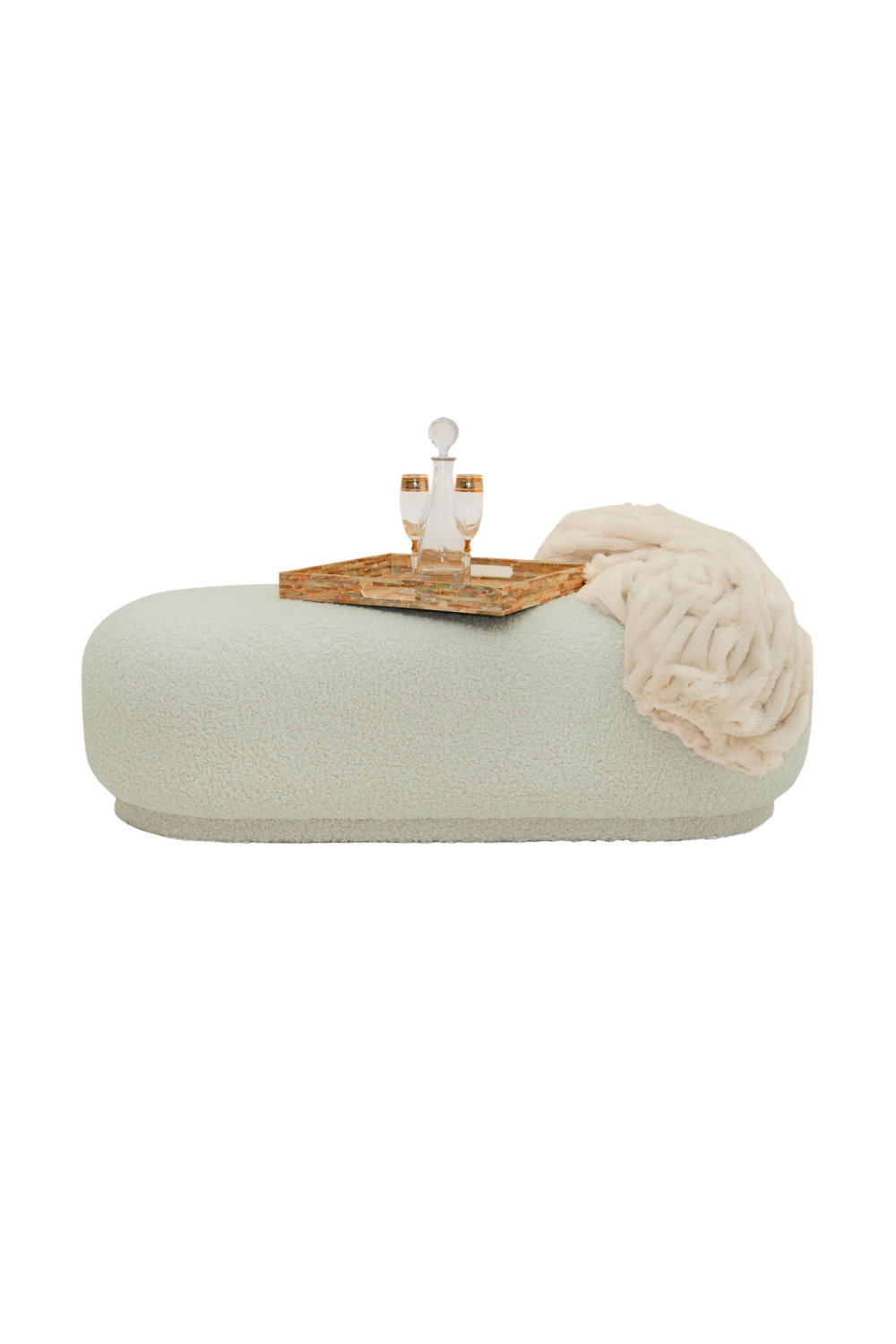 White Sherpa Ottoman | Oroa.com