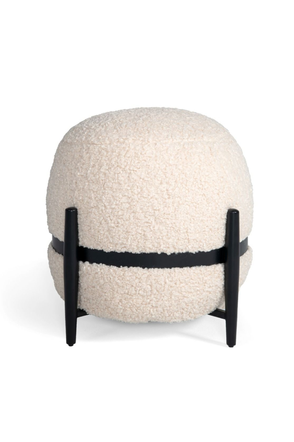 White Sherpa Round Ottoman | Oroa.com