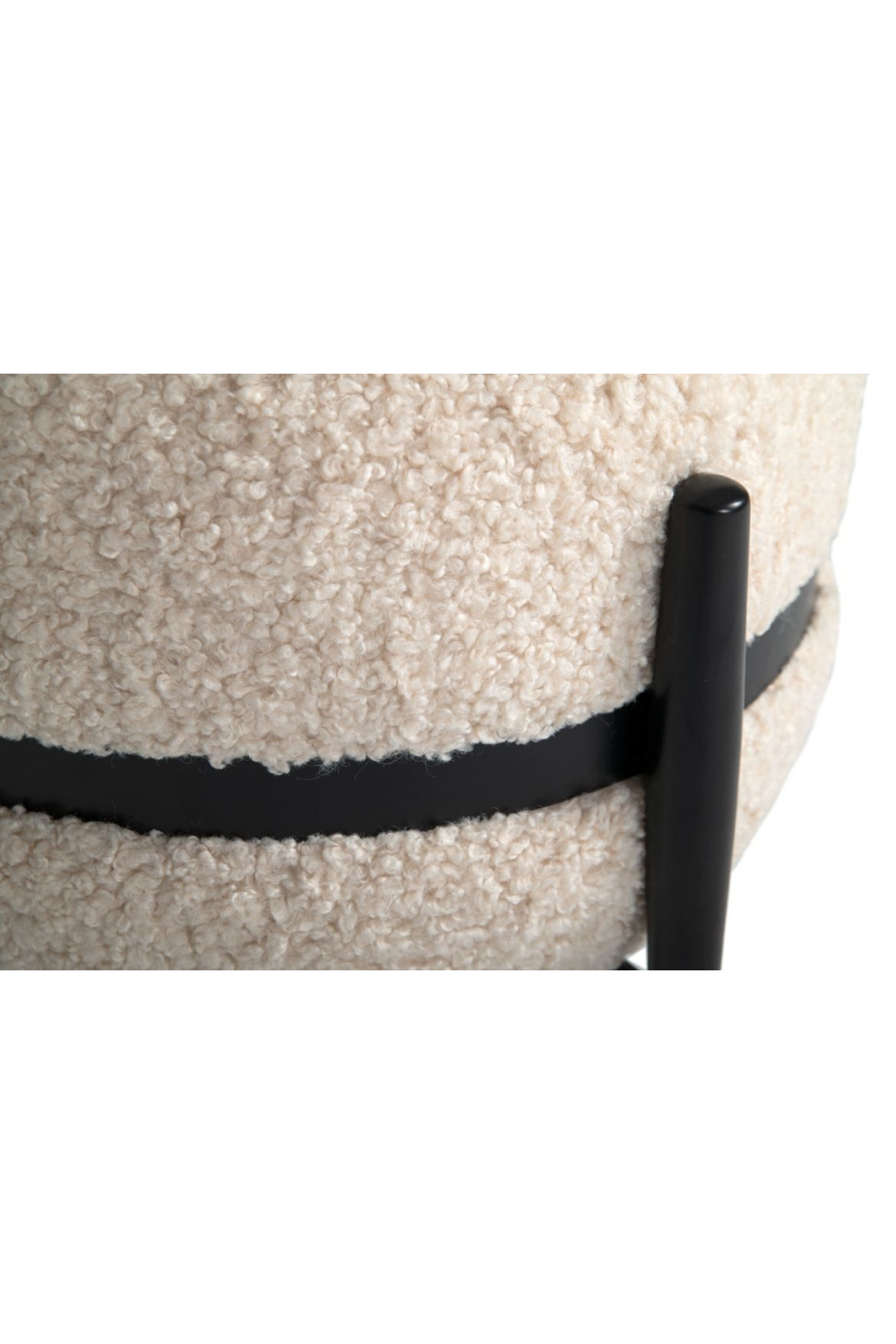 White Sherpa Round Ottoman | Oroa.com