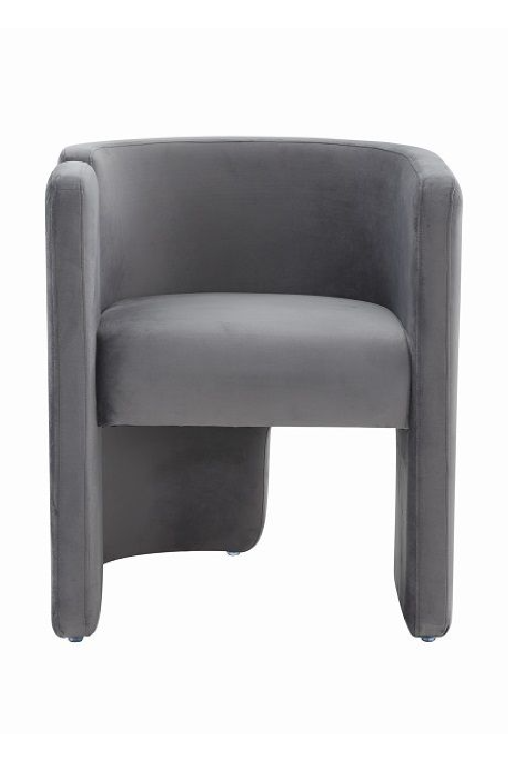 Curved Gray Velvet Accent Chair | Oroa.com