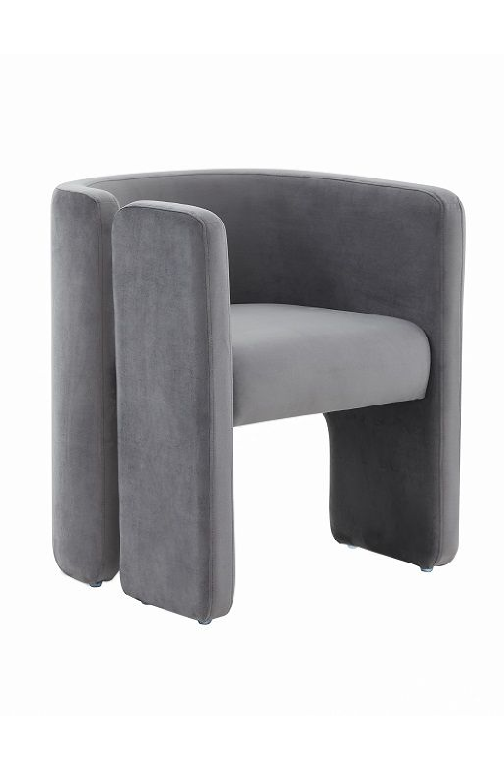 Curved Gray Velvet Accent Chair | Oroa.com