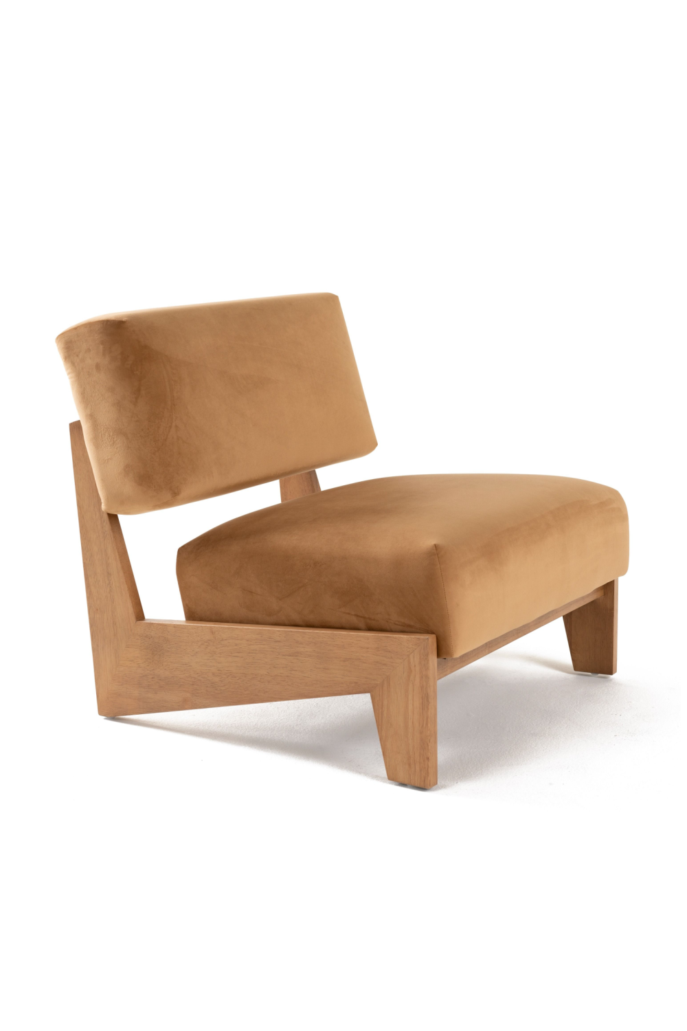 Wood Framed Velvet Lounge Chair | Oroa.com