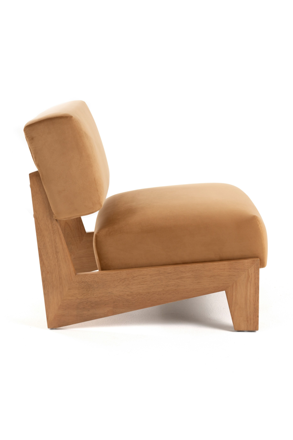 Wood Framed Velvet Lounge Chair | Oroa.com