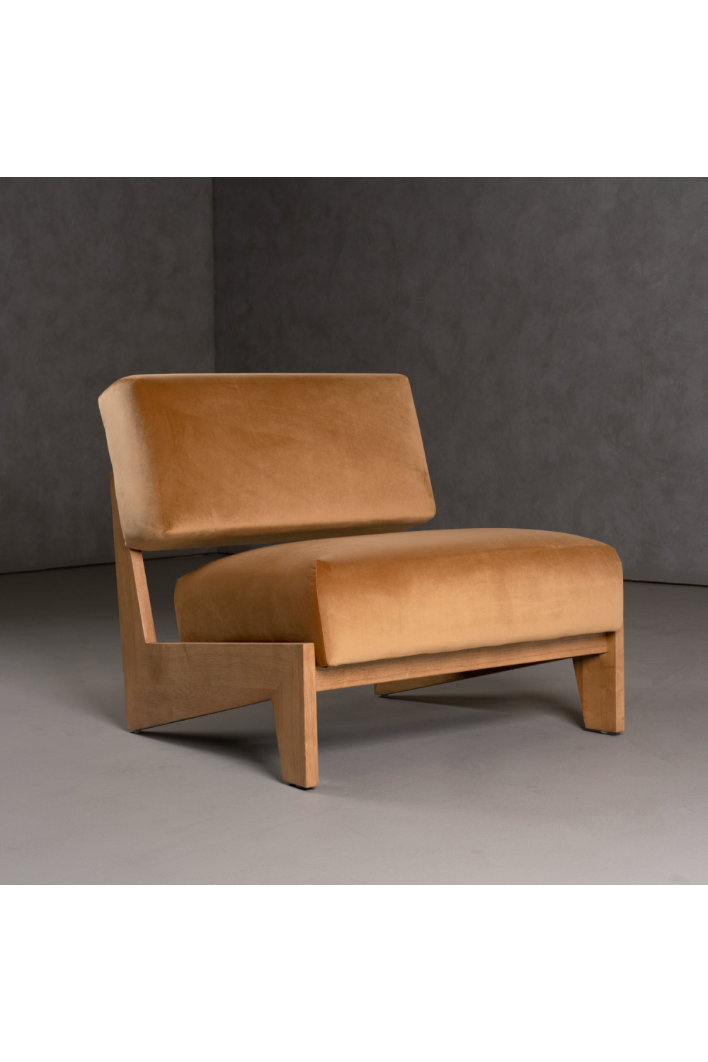 Wood Framed Velvet Lounge Chair | Oroa.com
