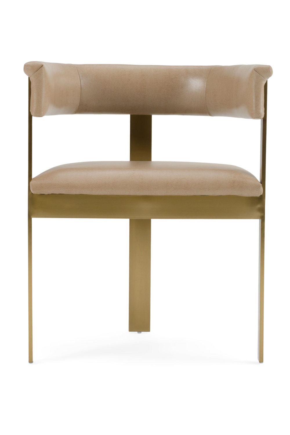 Brown Leather Curved Dining Chair | Oroa.com