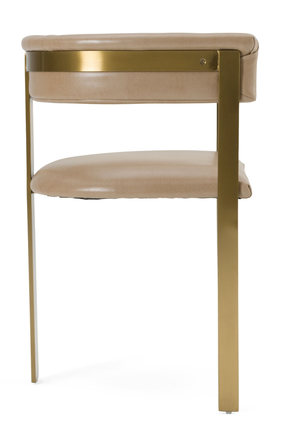Brown Leather Curved Dining Chair | Oroa.com