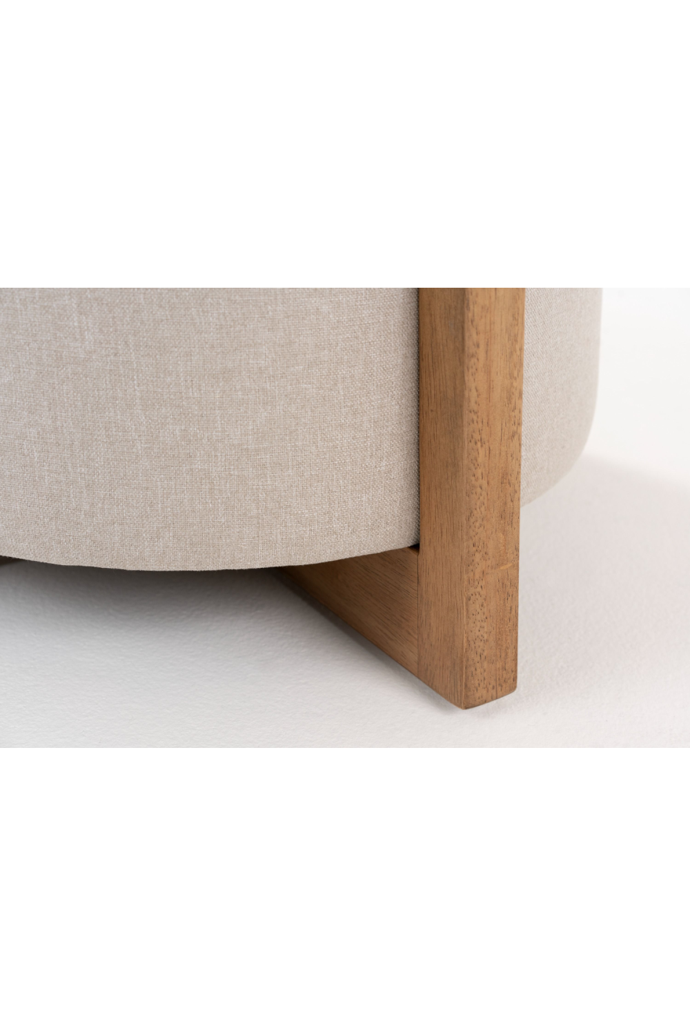 Beige Linen Storage Ottoman | Oroa.com