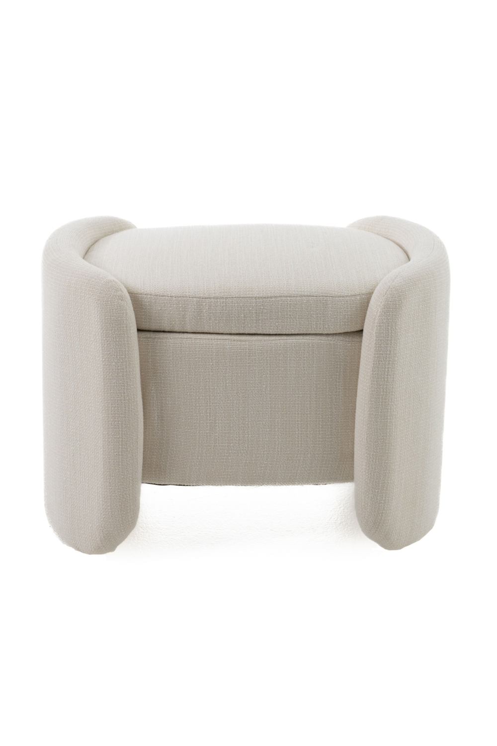 Cream Oval Storage Ottoman | Oroa.com