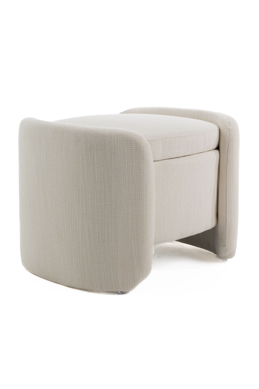 Cream Oval Storage Ottoman | Oroa.com