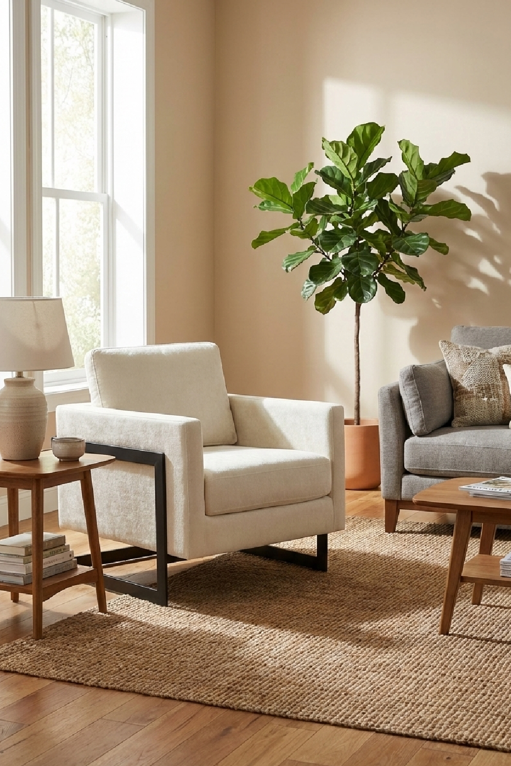Metal Framed Square Accent Chair | Oroa.com
