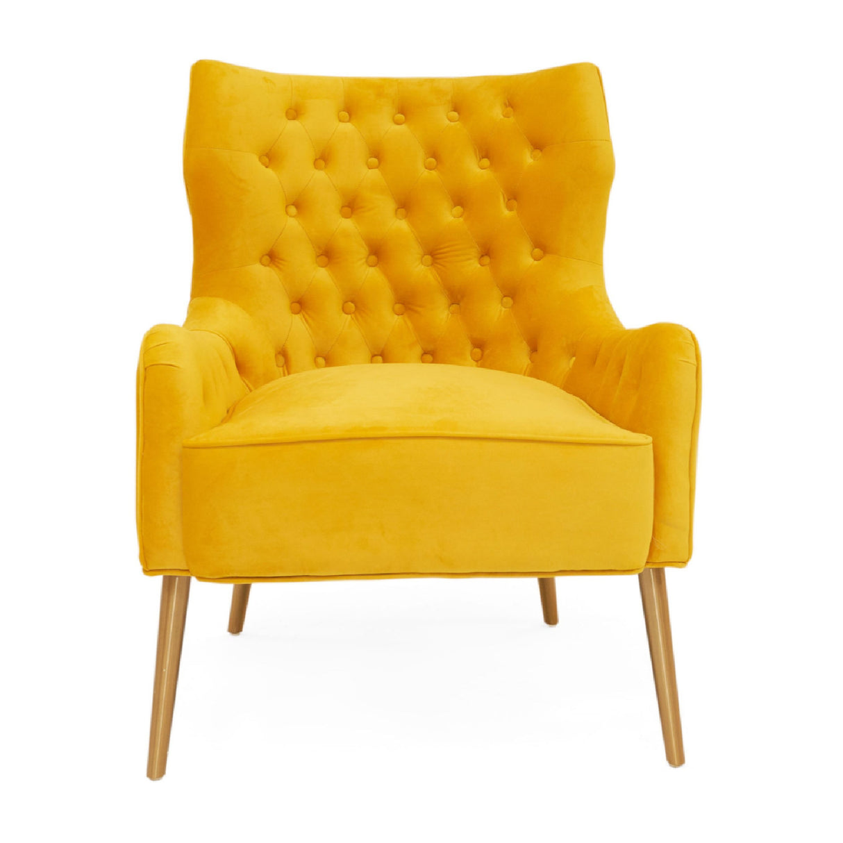 Yellow Velvet Tufted Accent Chair | Oroa.com