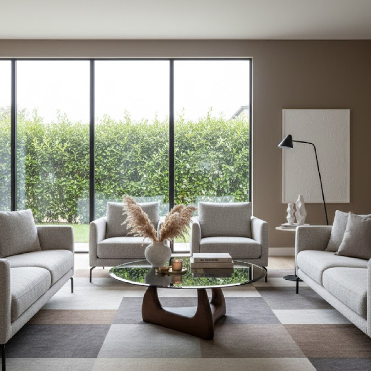 Round Gray Glass Coffee Table | Oroa.com