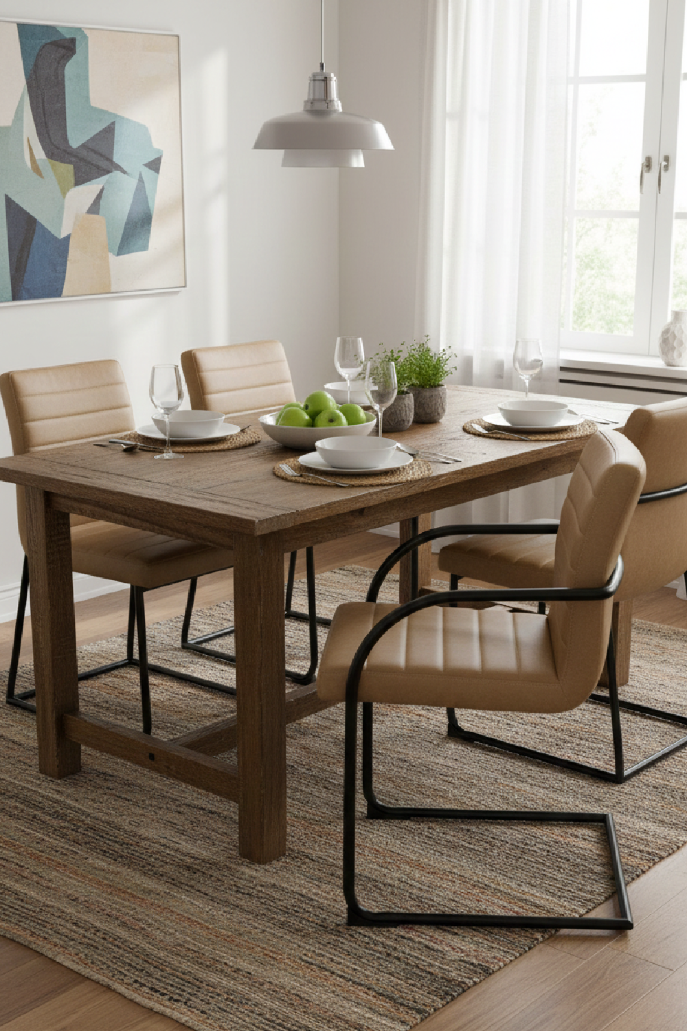 Vegan Leather Cantilevered Dining Chair | Oroa.com