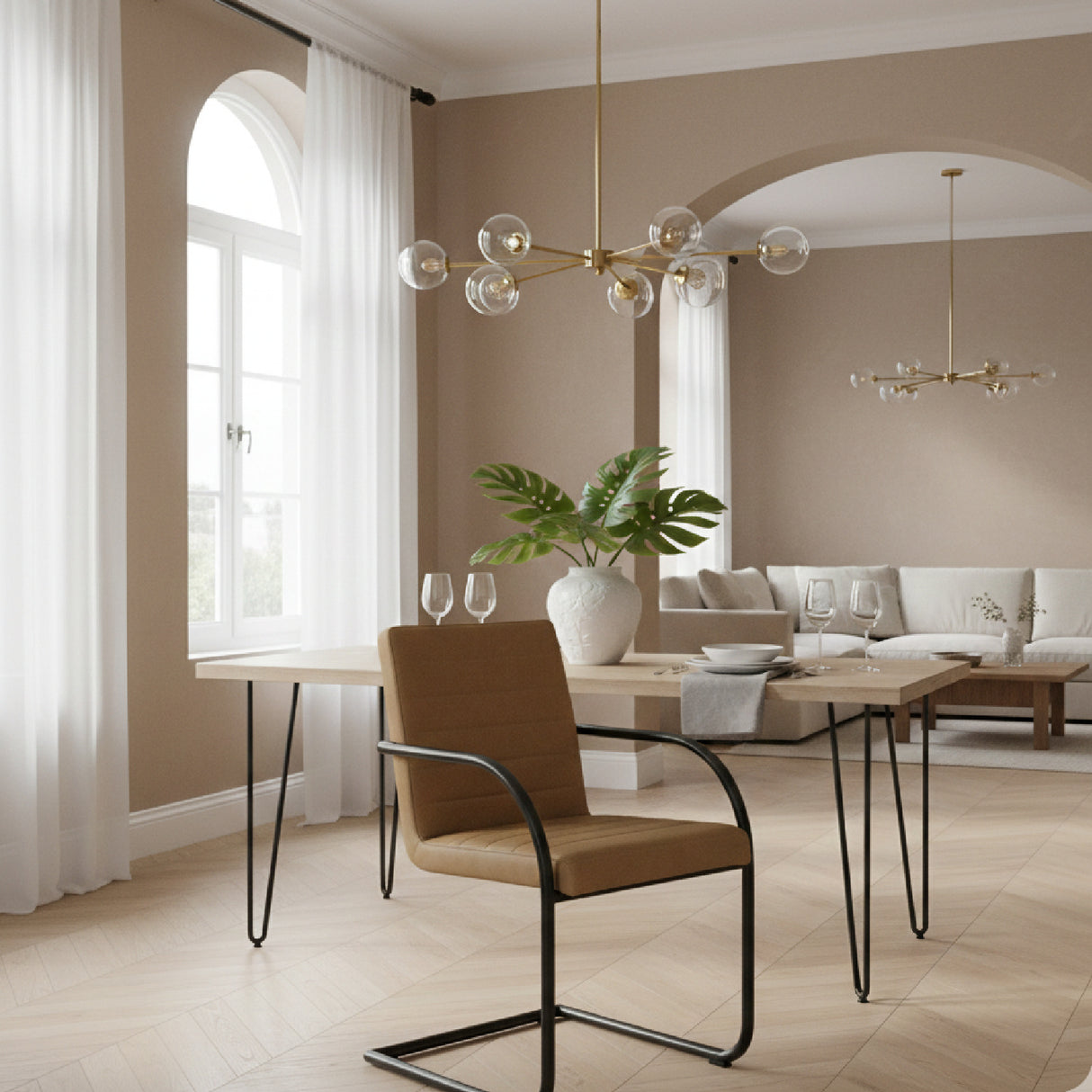Vegan Leather Cantilevered Dining Chair | Oroa.com
