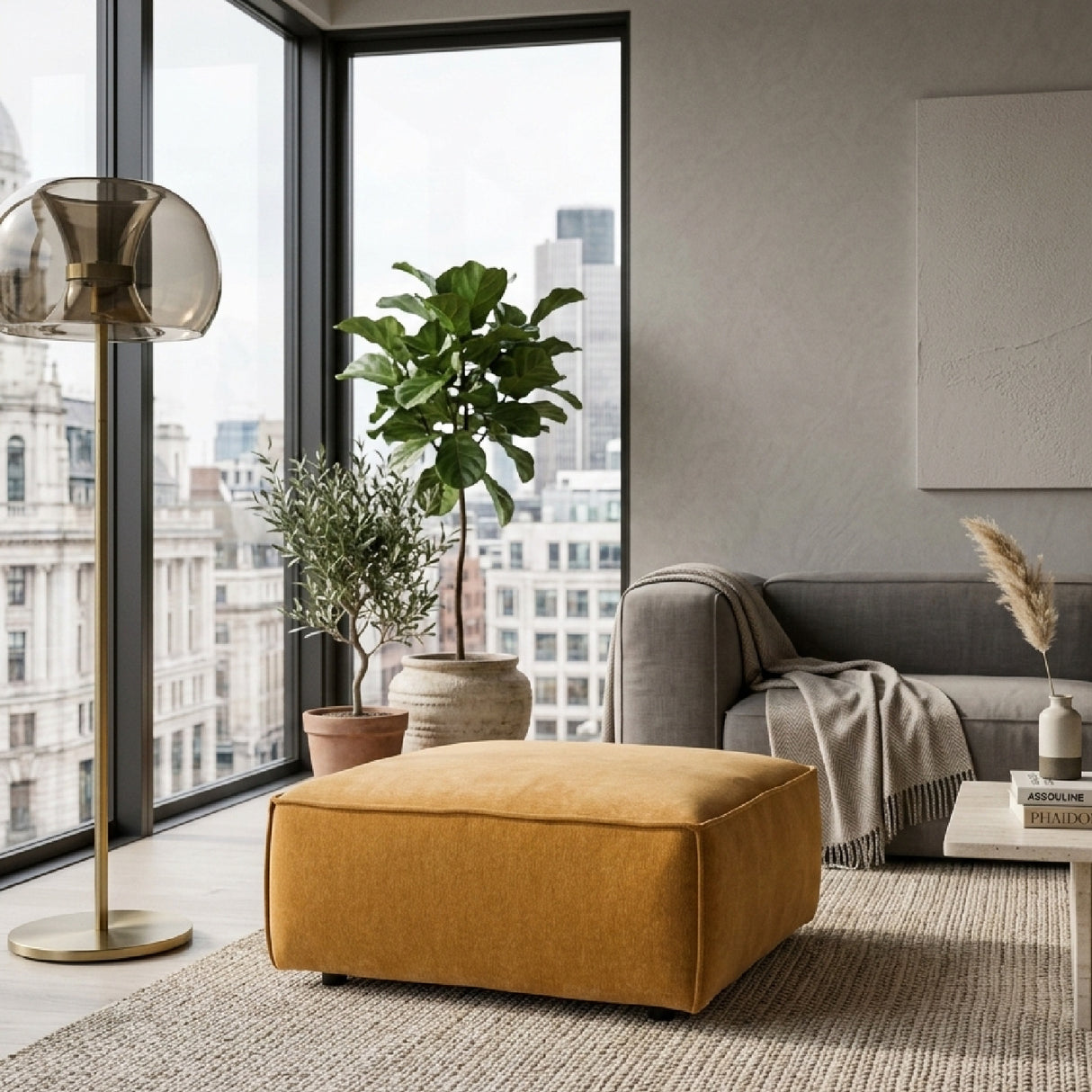 Orange Modular Ottoman | Oroa.com
