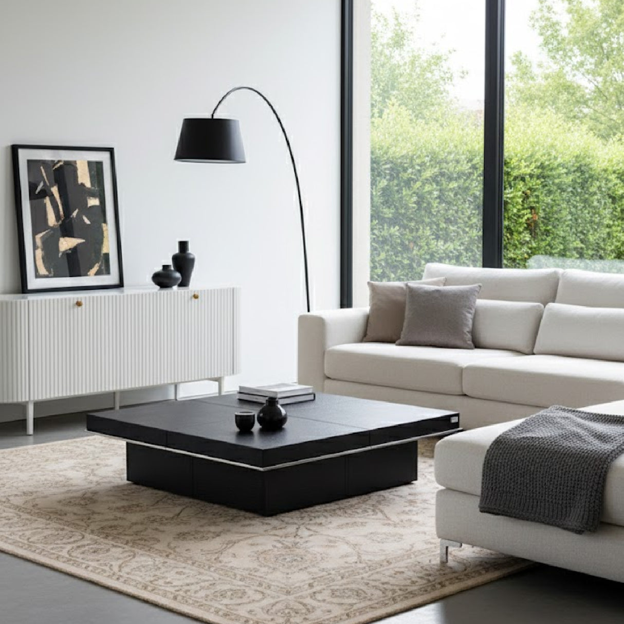 Black Crocodile Extendable Coffee Table | Oroa.com