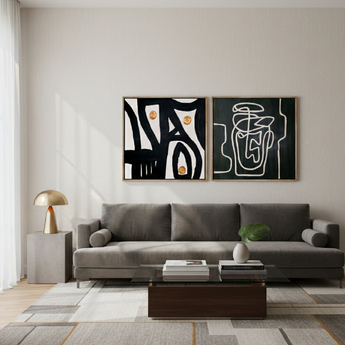 Abstract Line Painting Set (2) | Oroa.com
