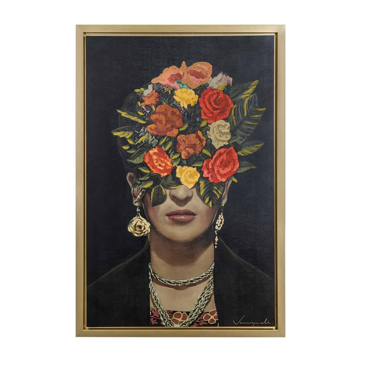 Floral Female Portrait Painting 47" x 71" | Oroa.com