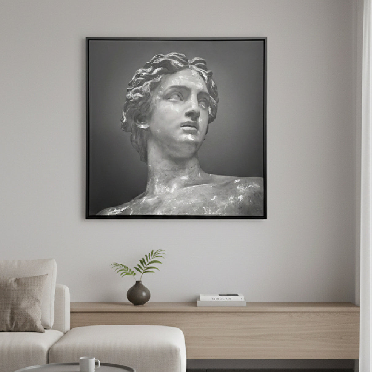 Gray Statue Painting 59" x 59" | Oroa.com