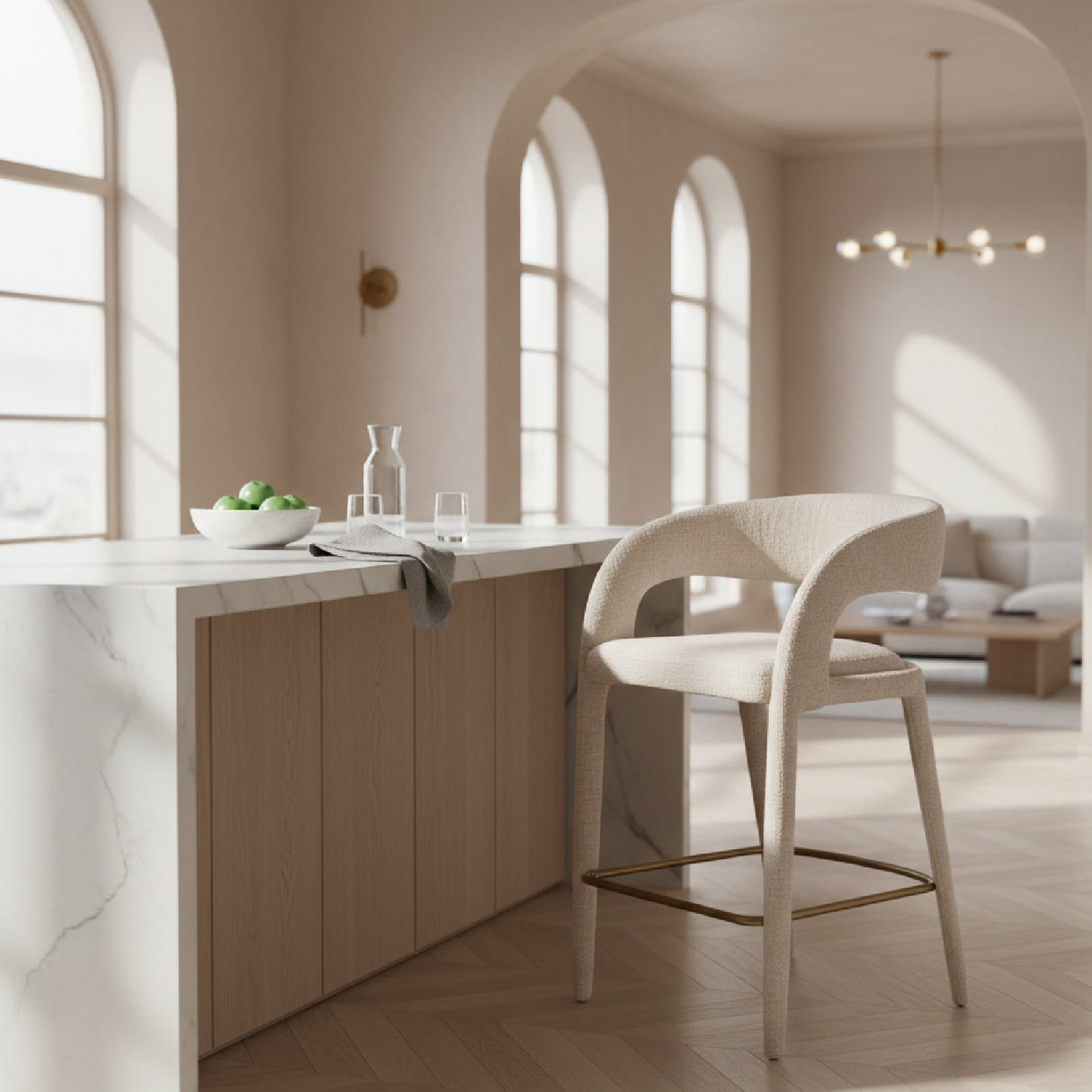 Curved White Counter Chair | Oroa.com