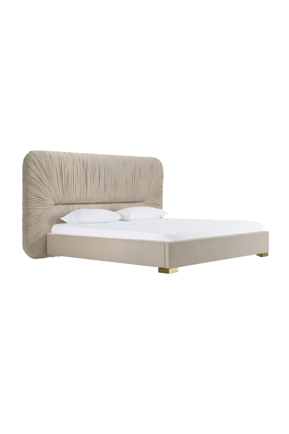 Beige Velvet Bed | Oroa.com
