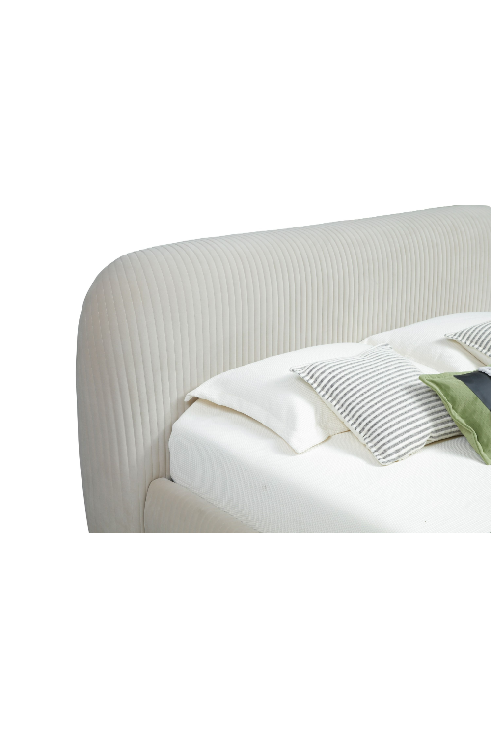 White Fluted Fabric Bed | Oroa.com