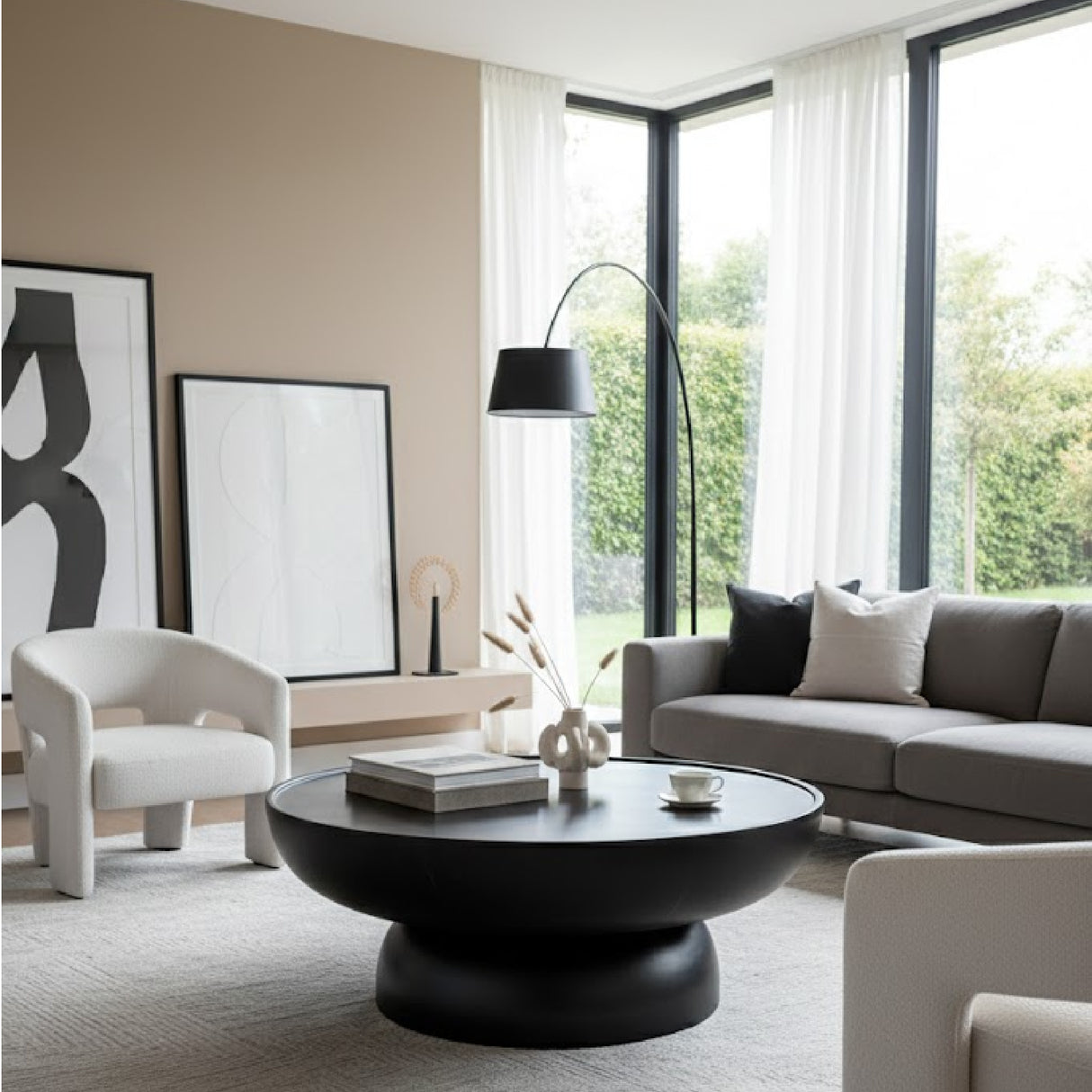 Black Fiberglass Coffee Table | Oroa.com