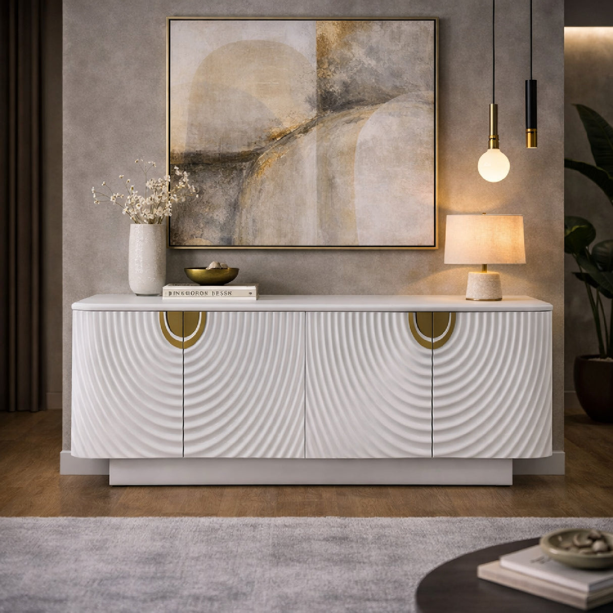 White 4-Door Sideboard | Oroa.com