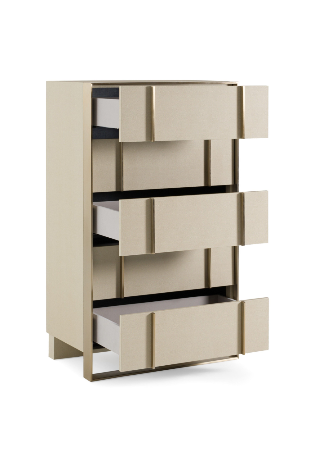 Beige Shagreen 5-Drawer Chest | Oroa.com
