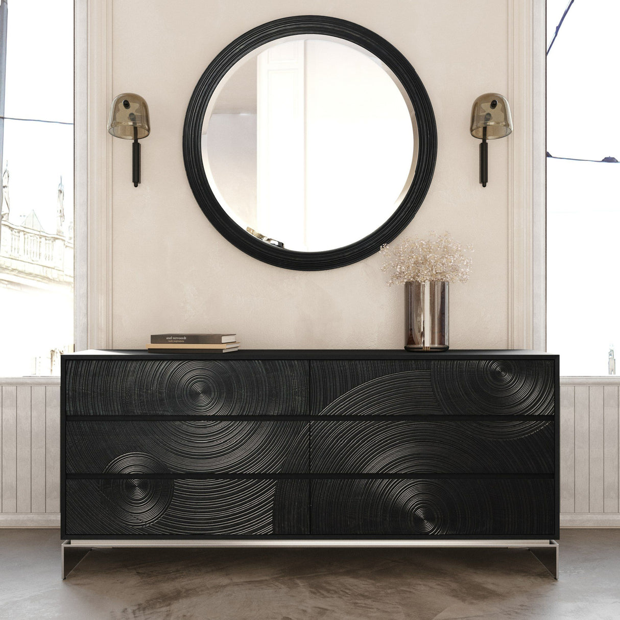 Matte Black Ash 6-Drawer Dresser | Oroa.com