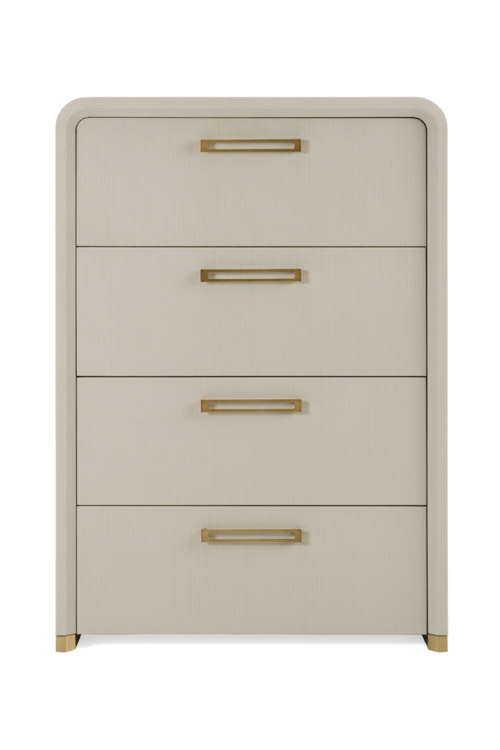 Beige Vegan Leather 4-Drawer Chest | Oroa.com
