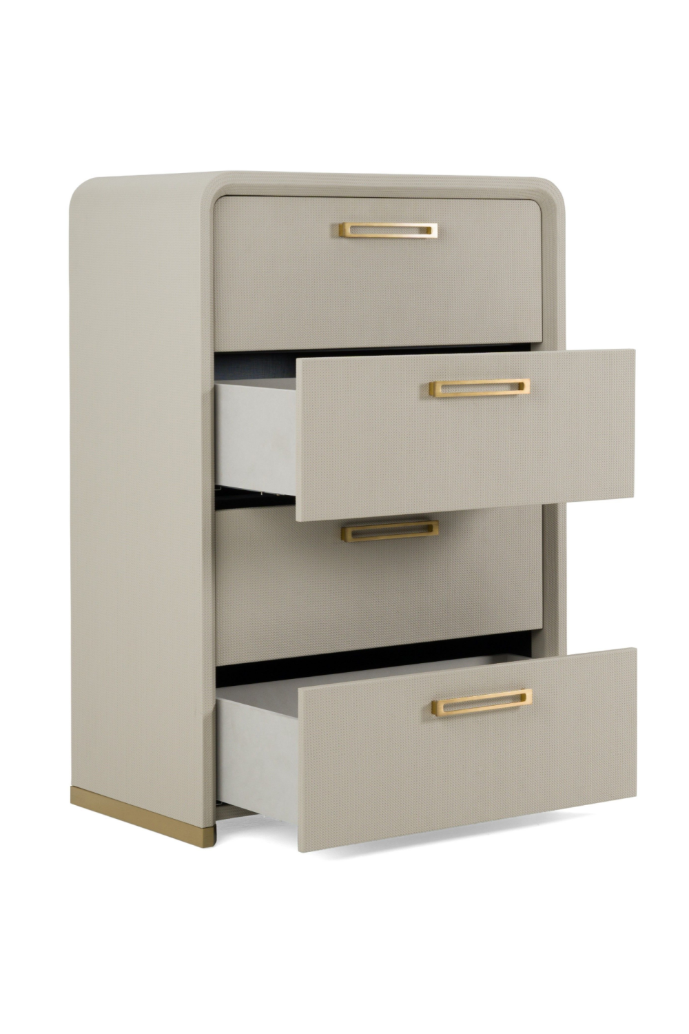 Beige Vegan Leather 4-Drawer Chest | Oroa.com