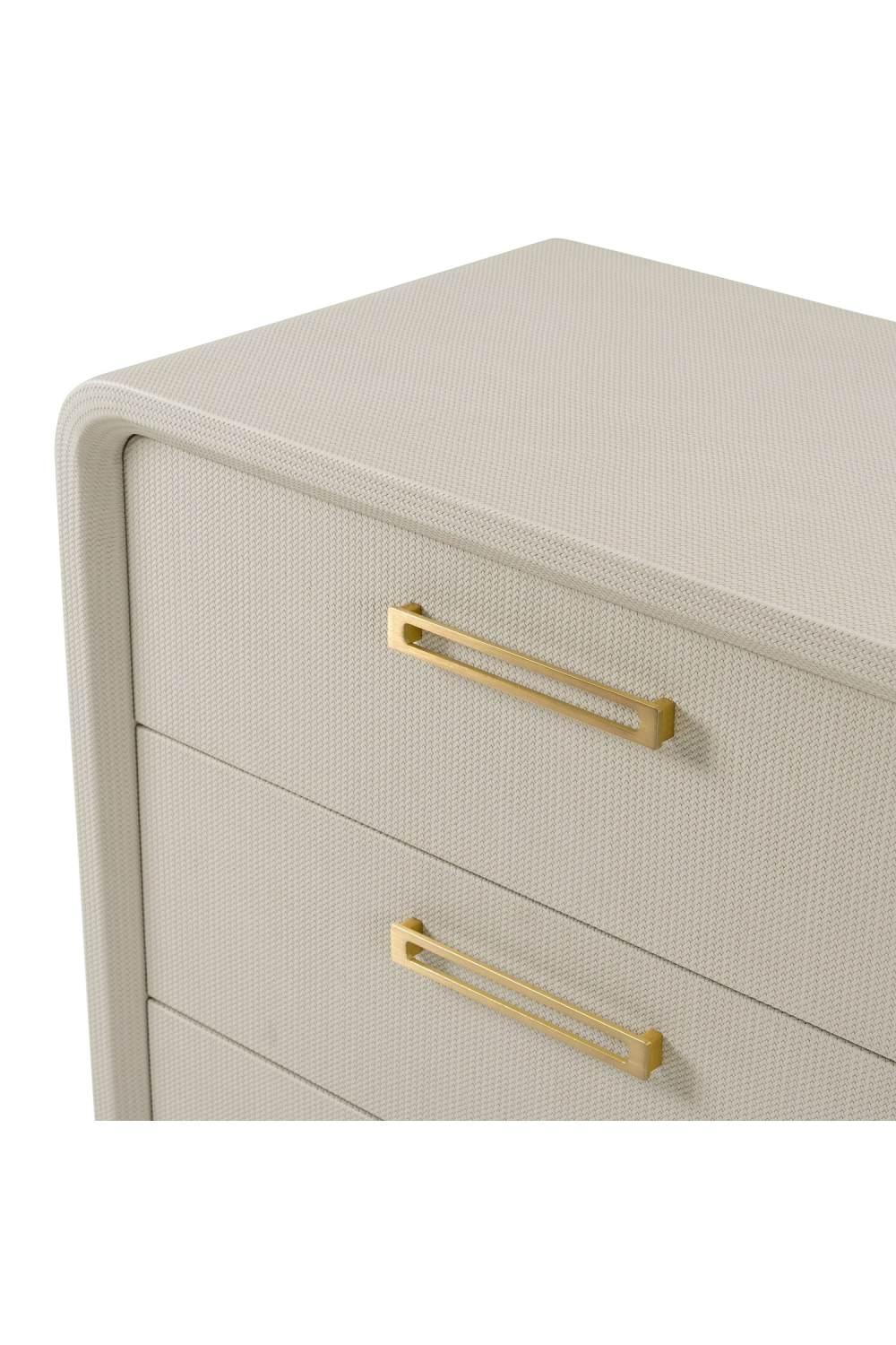 Beige Vegan Leather 6-Drawer Dresser | Oroa.com