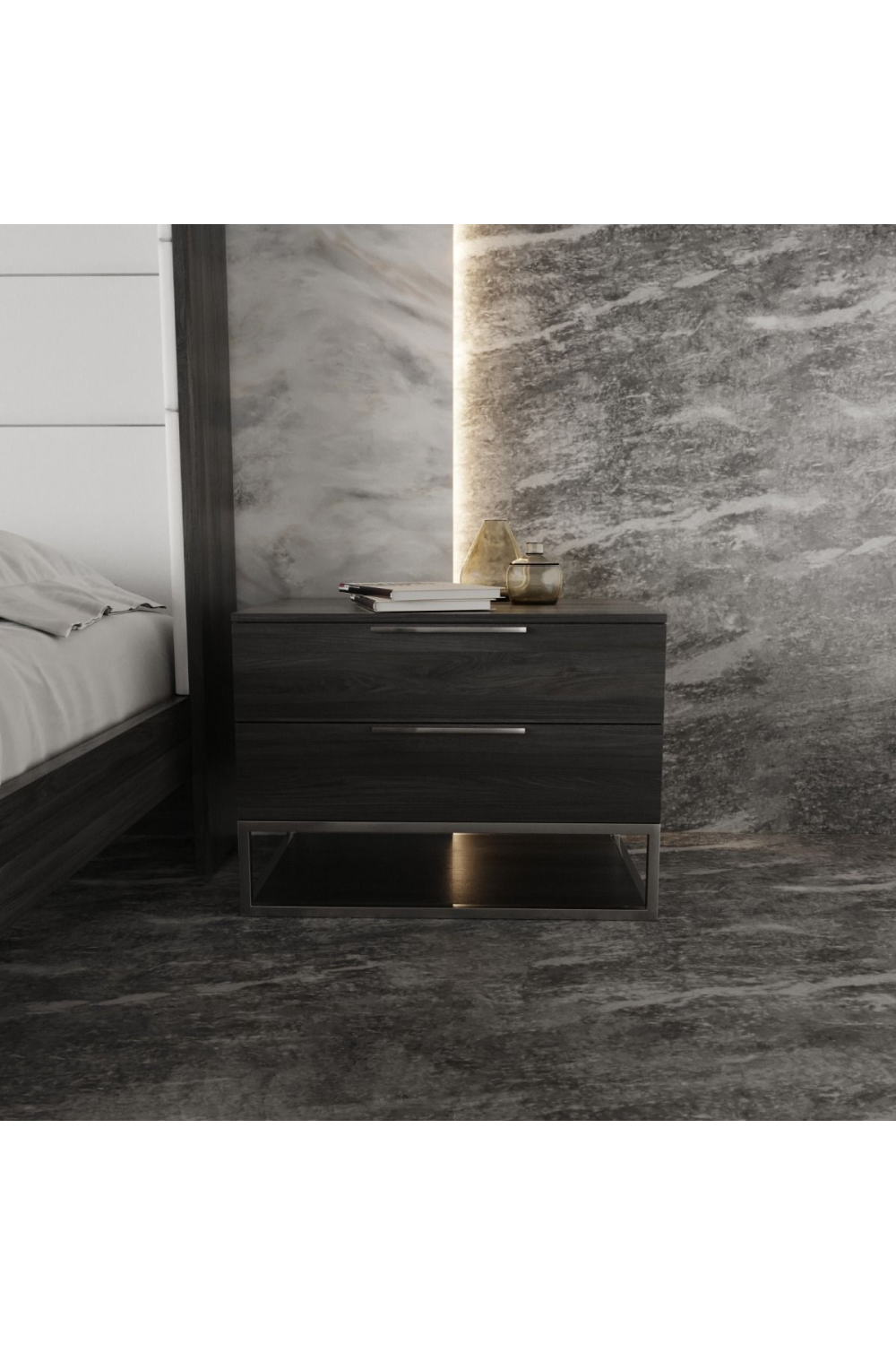 2-Drawer Wooden Nightstand | Oroa.com