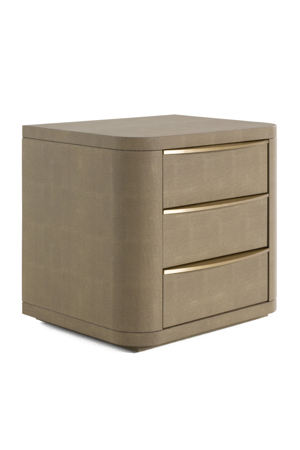 Beige Shagreen 3-Drawer Nightstand | Oroa.com