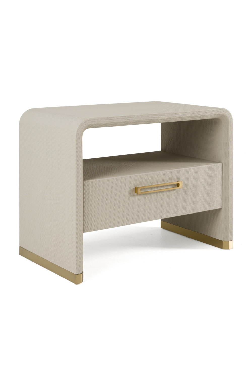 Beige Vegan Leather Nightstand | Oroa.com