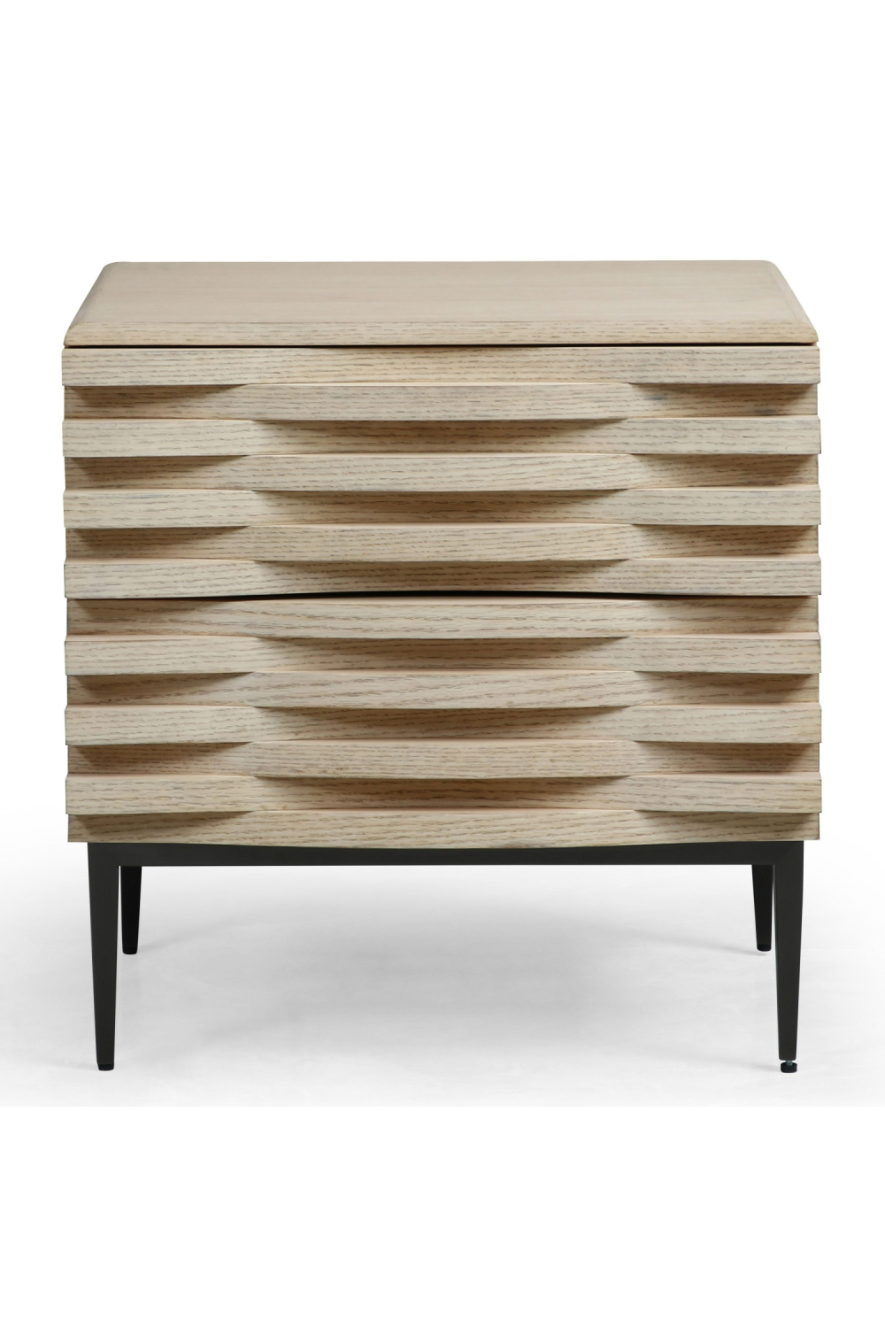 Natural Oak 2-Drawer Nightstand | Oroa.com