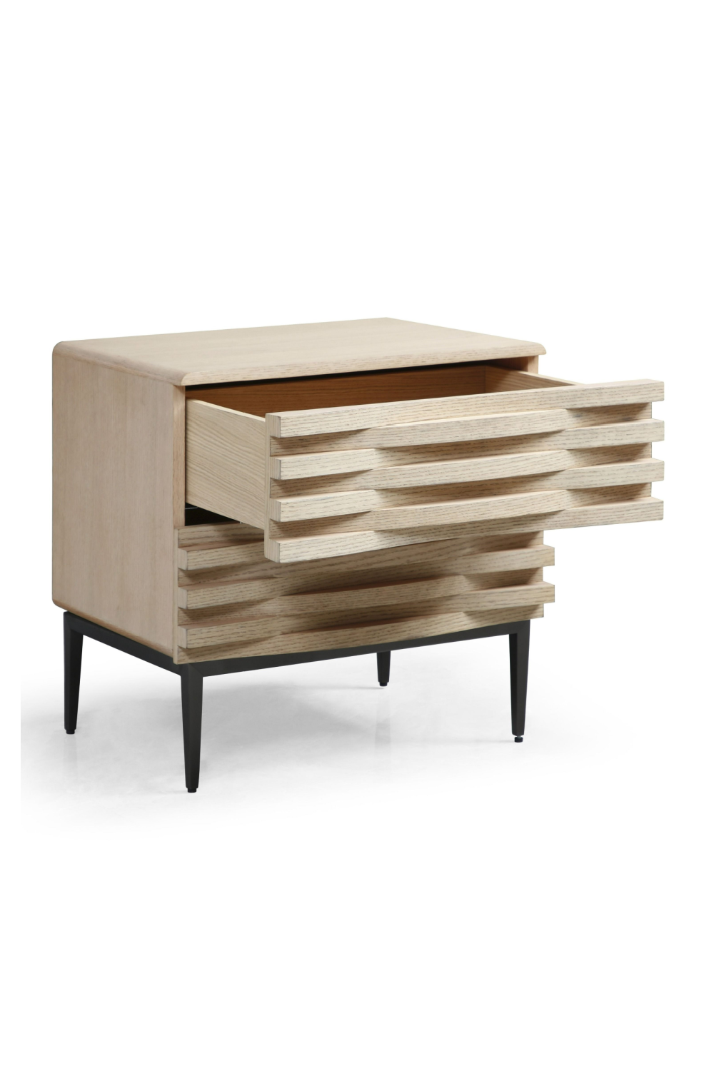 Natural Oak 2-Drawer Nightstand | Oroa.com