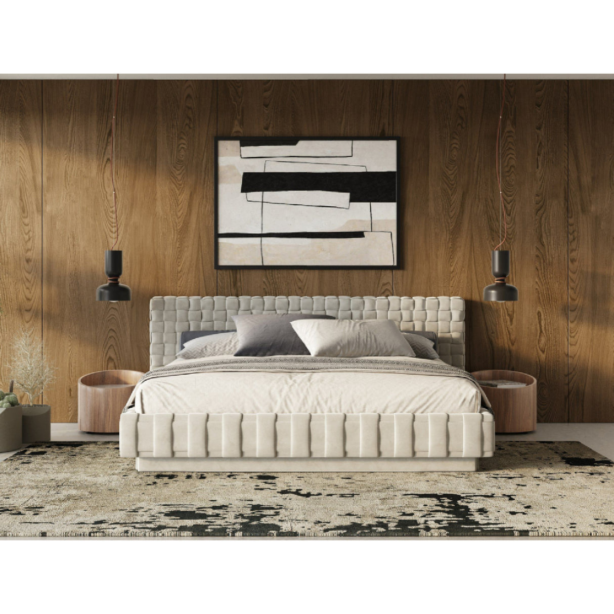 Gray Velvet Bed | Oroa.com