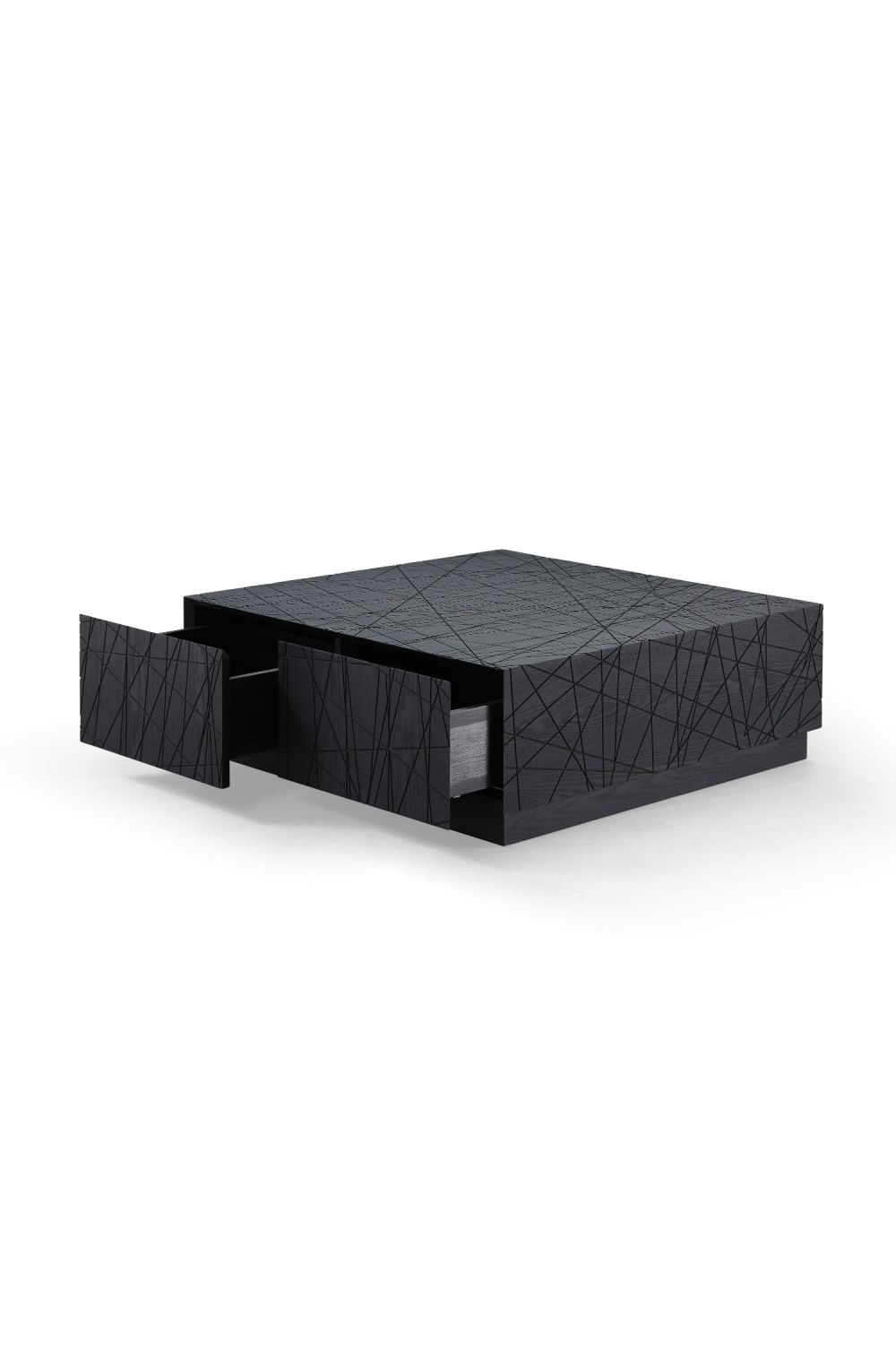 Black Square 4-Drawer Coffee Table | Oroa.com