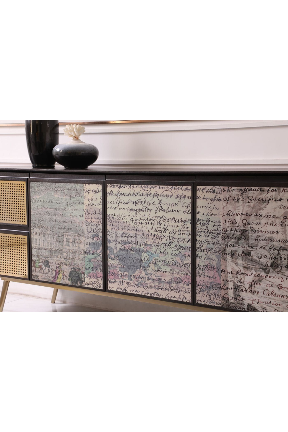 Smoked Ash 3-Door Sideboard | Oroa.com