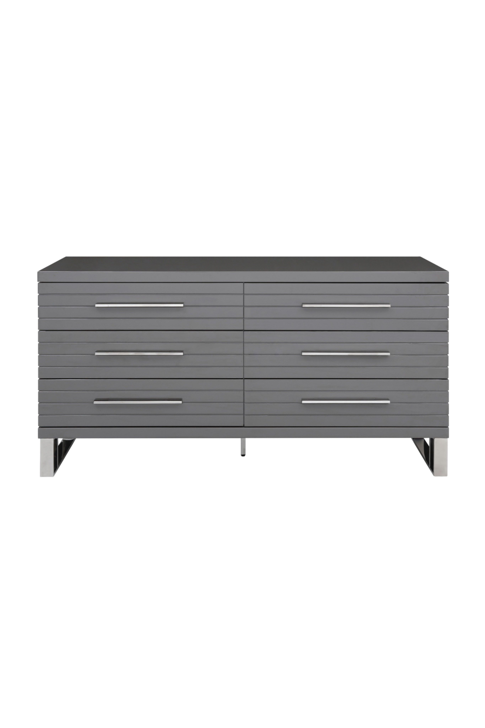 Gray Slatted 6-Drawer Dresser | Oroa.com