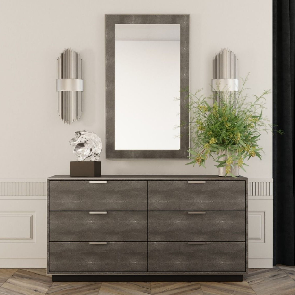 Dark Shagreen 6-Drawer Dresser | Oroa.com